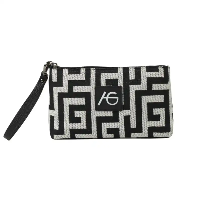 Ασπρόμαυρο τσαντάκι χειρός Perialla Ασπρόμαυρο τσαντάκι χειρός Perialla