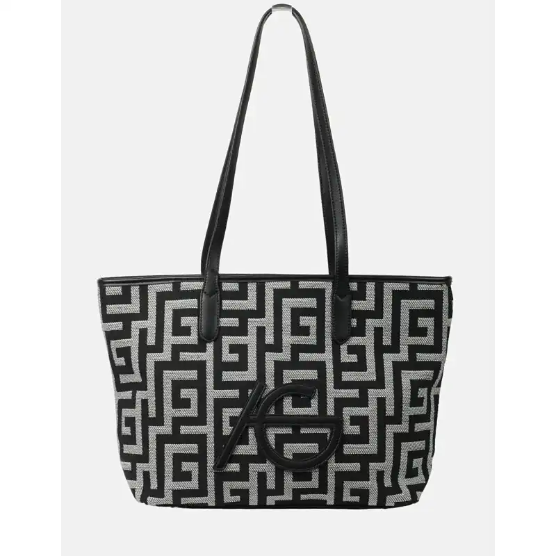 Χειροποίητη τσάντα ώμου ασπρόμαυρη Porom Χειροποίητη τσάντα ώμου ασπρόμαυρη Porom