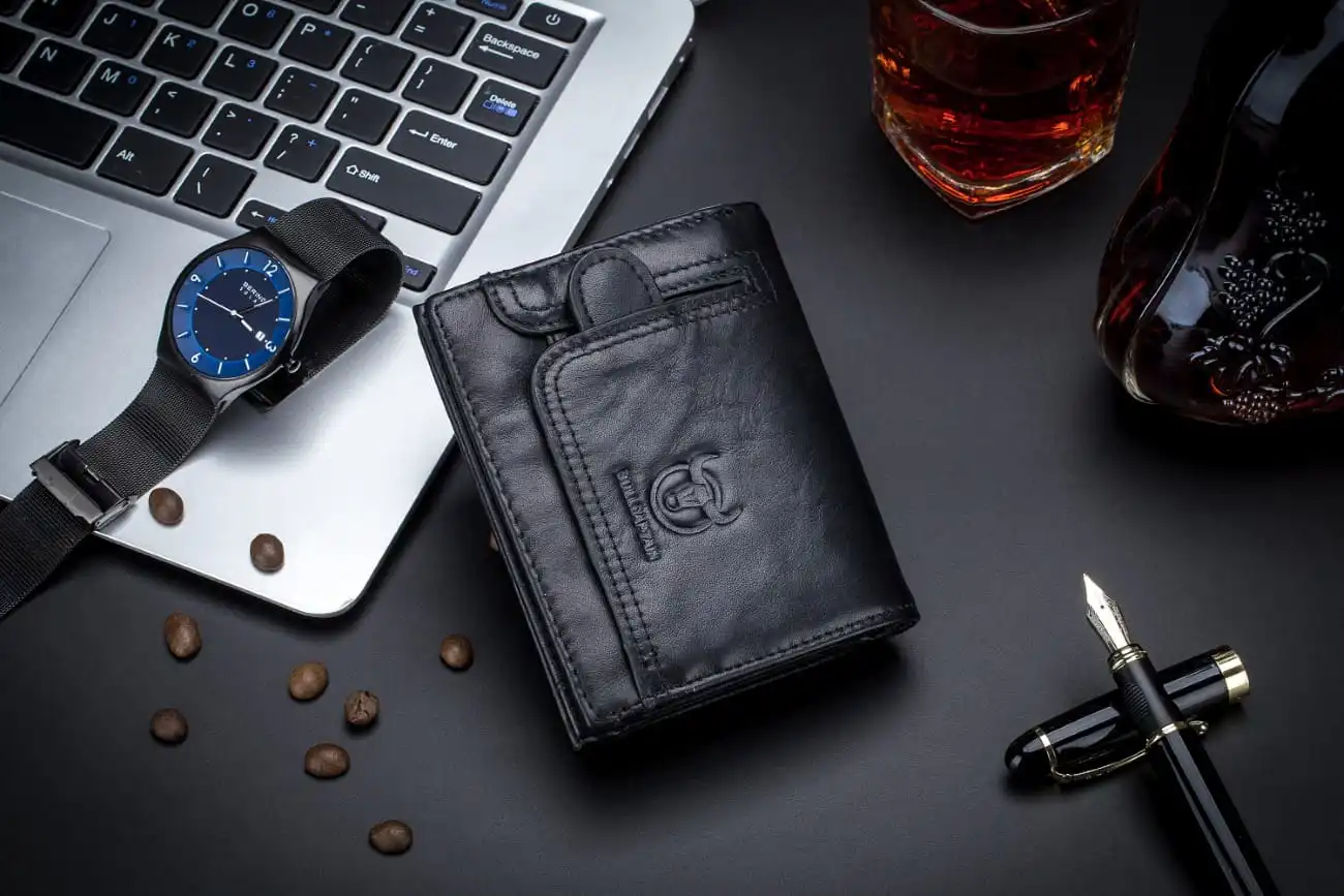 Δερμάτινο πορτοφόλι Bull Captain QB037 μαύρο