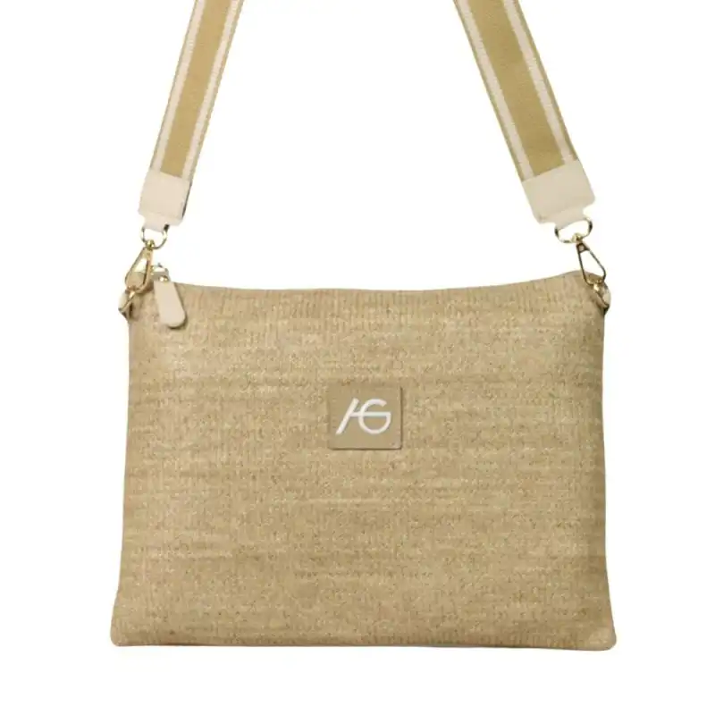 Ψάθινη Κάμελ τσάντα χιαστί Speio Ψάθινη Κάμελ τσάντα χιαστί Speio