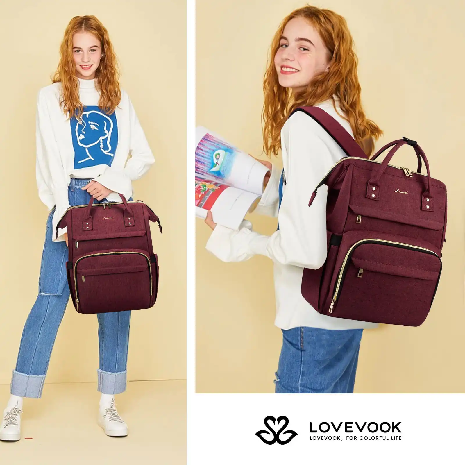 Γυναικείο Σακίδιο Φορητού Υπολογιστή Lovevook 15,6” WB1469 wine