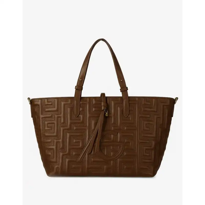 Xειροποίητη τσάντα χειρός καφέ Cornelia Xειροποίητη τσάντα χειρός καφέ Cornelia