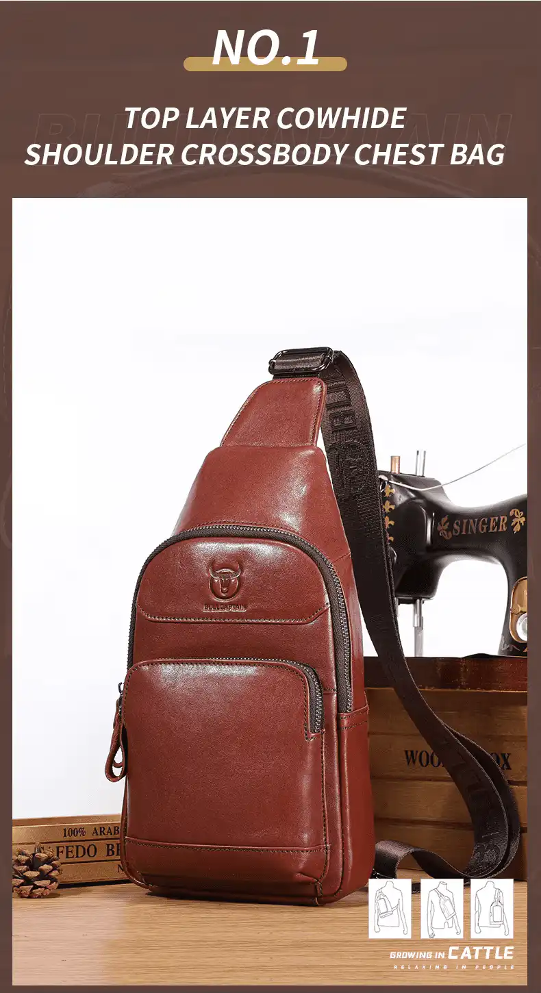 Δερμάτινο τσαντάκι body Bull Captain XB097 καφέ