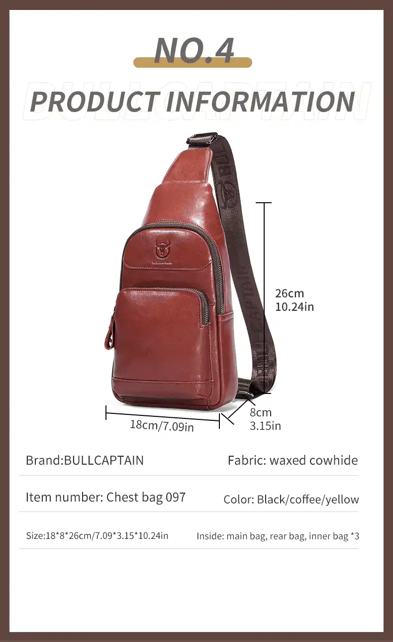 Δερμάτινο τσαντάκι body Bull Captain XB097 καφέ