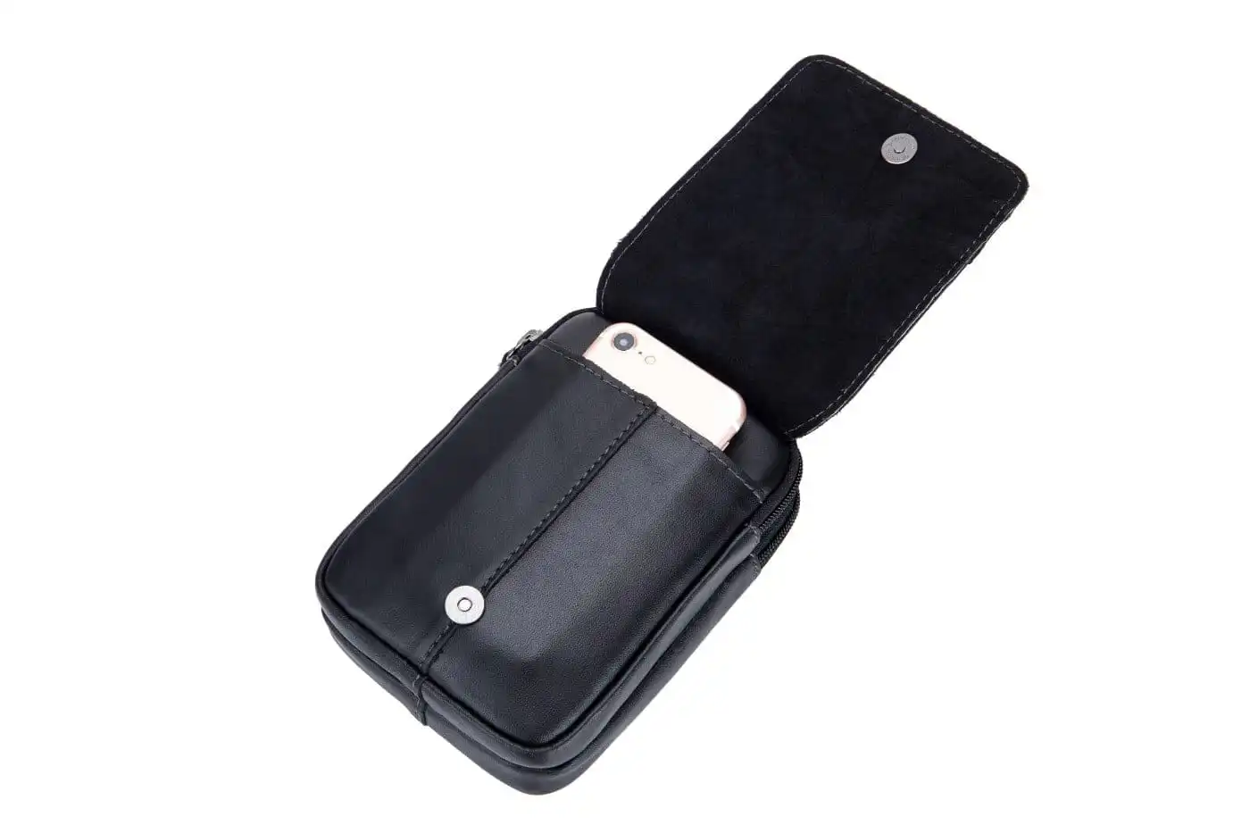 Δερμάτινο τσαντάκι μέσης Bull Captain YB012 Μαύρο