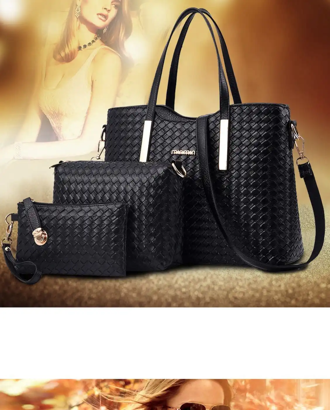 Γυναικείο σετ τσάντας χιαστί/ώμου/ χειρός Cardinal ZM534 black