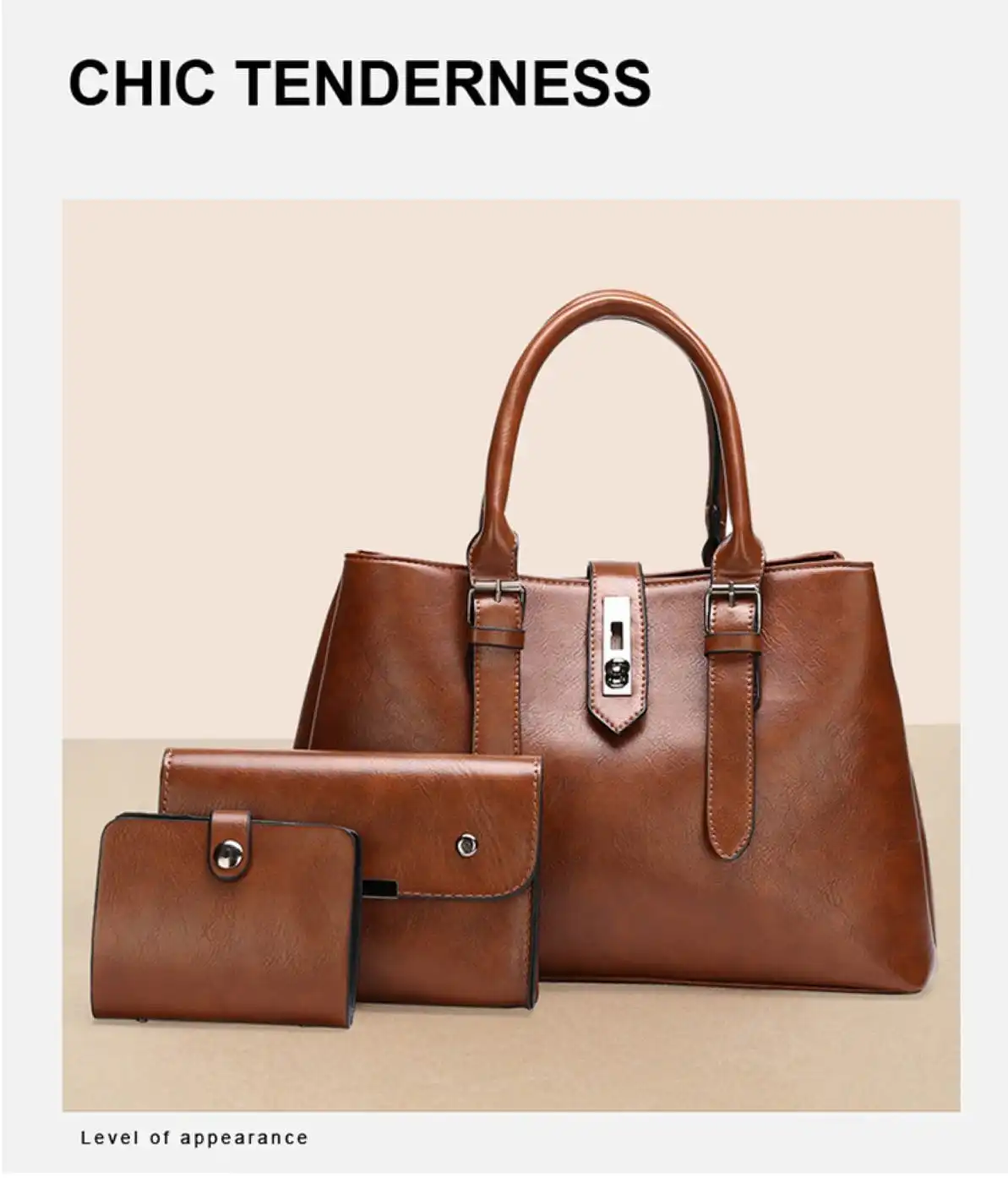 Γυναικείο σετ τσάντας χιαστί/ώμου/Χειρός Cardinal zm588 brown