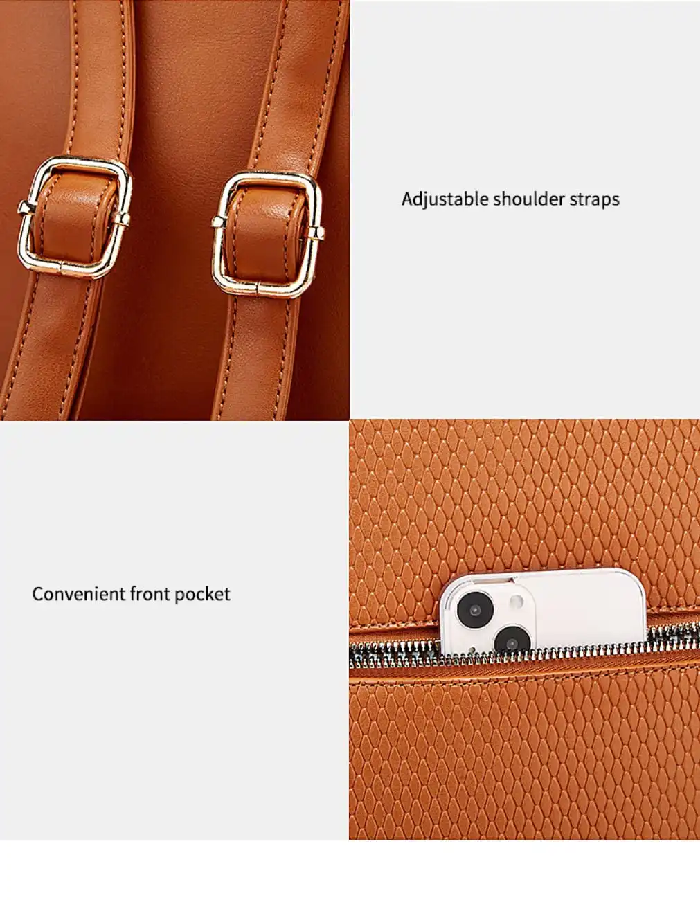 Γυναικείο σετ Σακίδιο πλάτης/τσάντα χιαστί/τσάντα χειρός Cardinal ZM906 καφέ