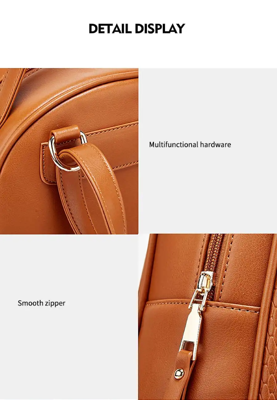 Γυναικείο σετ Σακίδιο πλάτης/τσάντα χιαστί/τσάντα χειρός Cardinal ZM906 καφέ