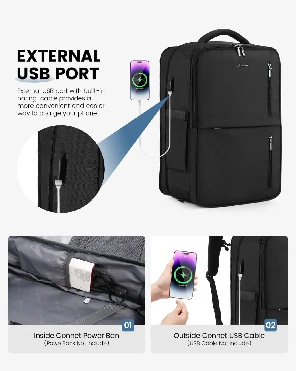 Σακίδιο Πλάτης Καμπίνας 40L με USB 17,3" MB1975 black