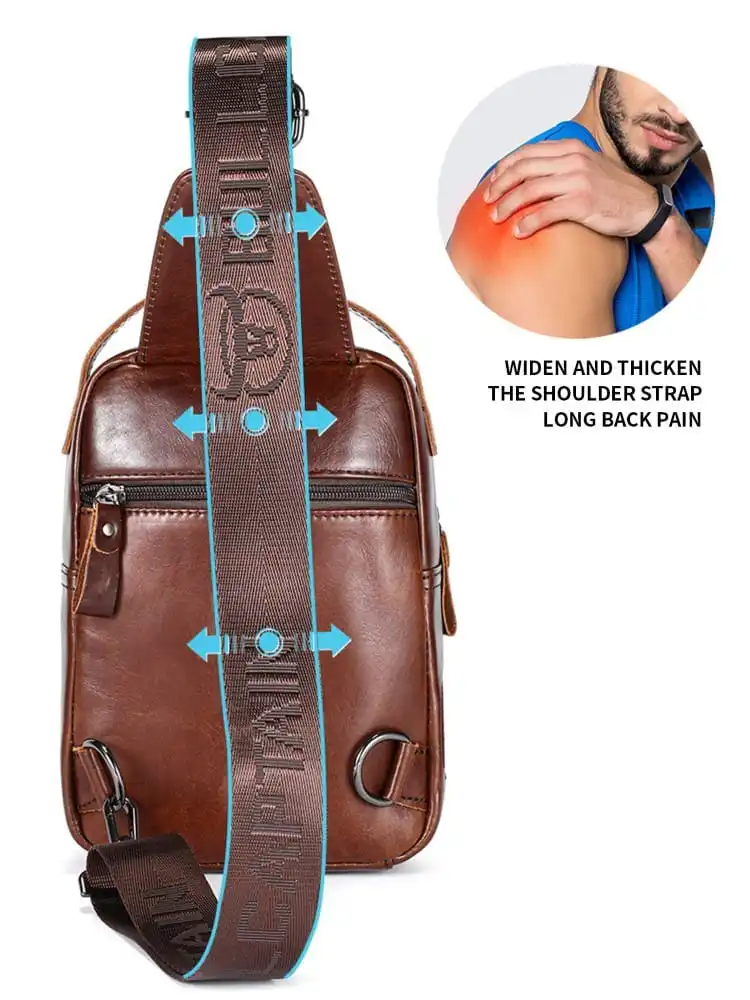 Δερμάτινο τσαντάκι body Bull Captain XB555 σκούρο καφέ