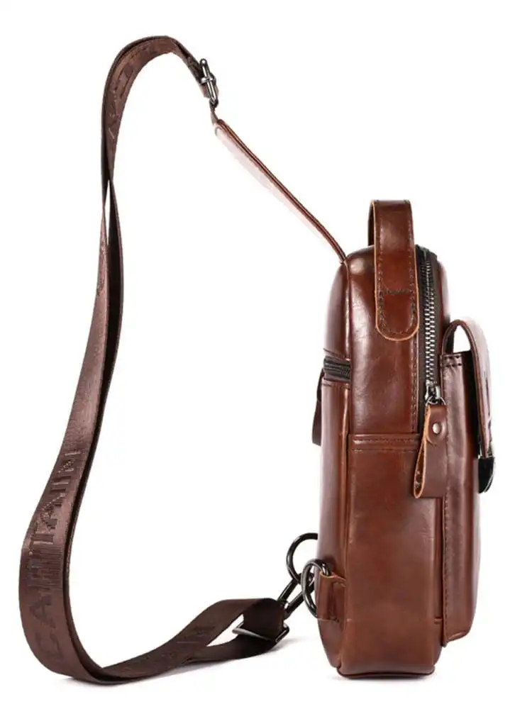 Δερμάτινο τσαντάκι body Bull Captain XB555 σκούρο καφέ