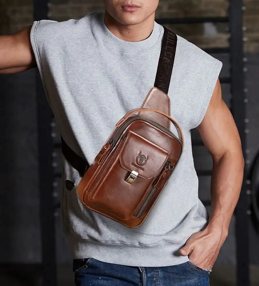 Δερμάτινο τσαντάκι body Bull Captain XB555 σκούρο καφέ Δερμάτινο τσαντάκι body Bull Captain XB555 σκούρο καφέ