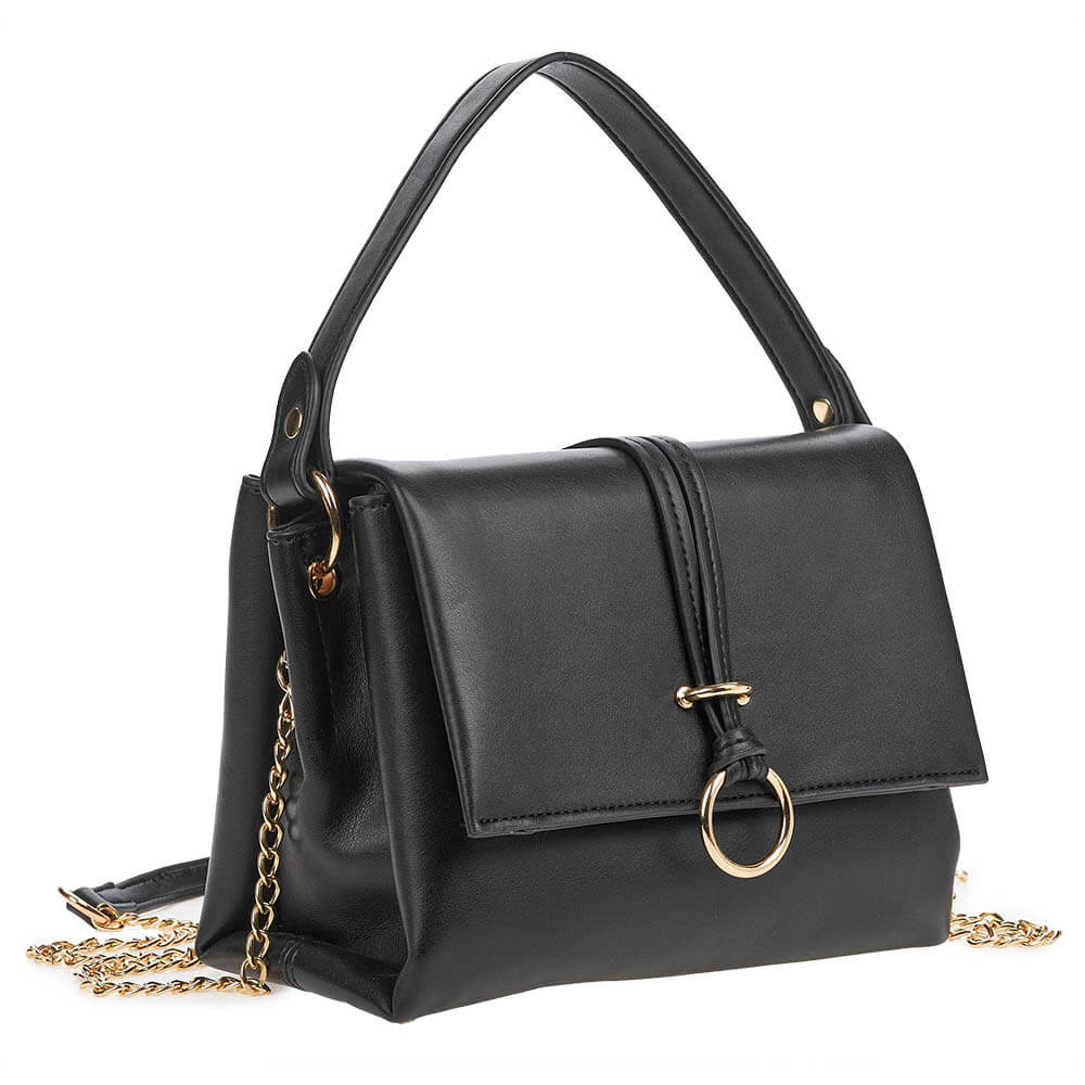 Verde Γυναικεία Τσάντα Ωμου -Χιαστί 01-1504 Μαύρο