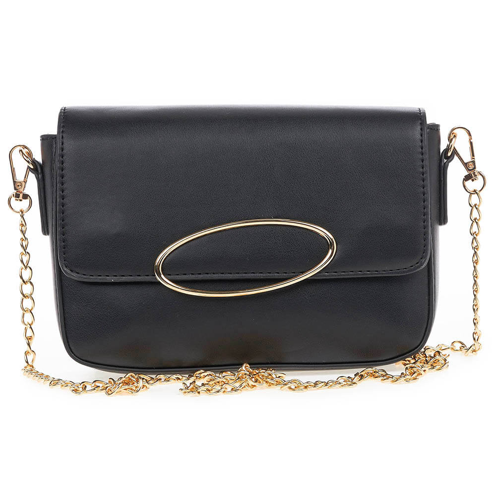 Verde Γυναικεία Τσάντα Ώμου 01-1520 Μαύρο