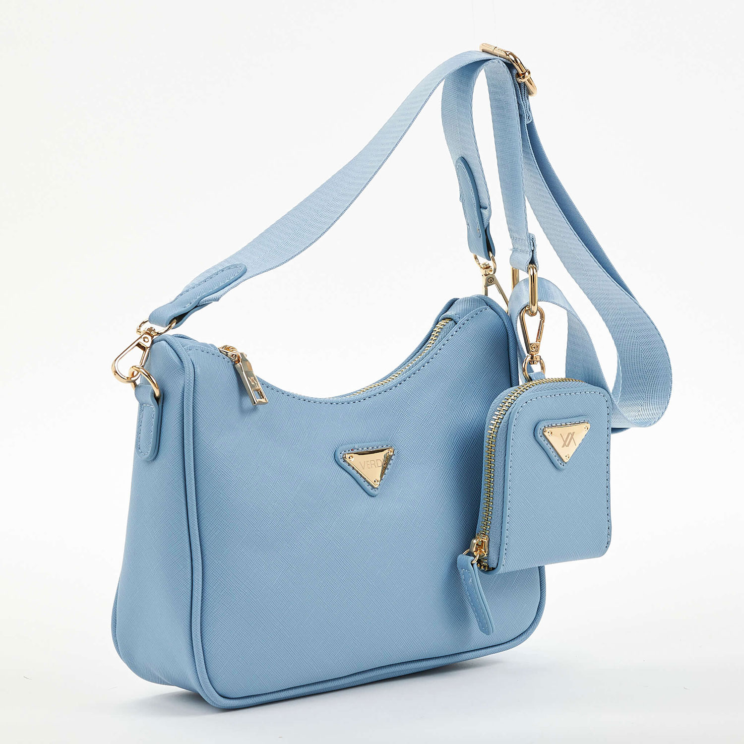 Verde Γυναικείο Τσαντάκι Αμπιγέ 01-1555 Ανοιχτό Μπλέ