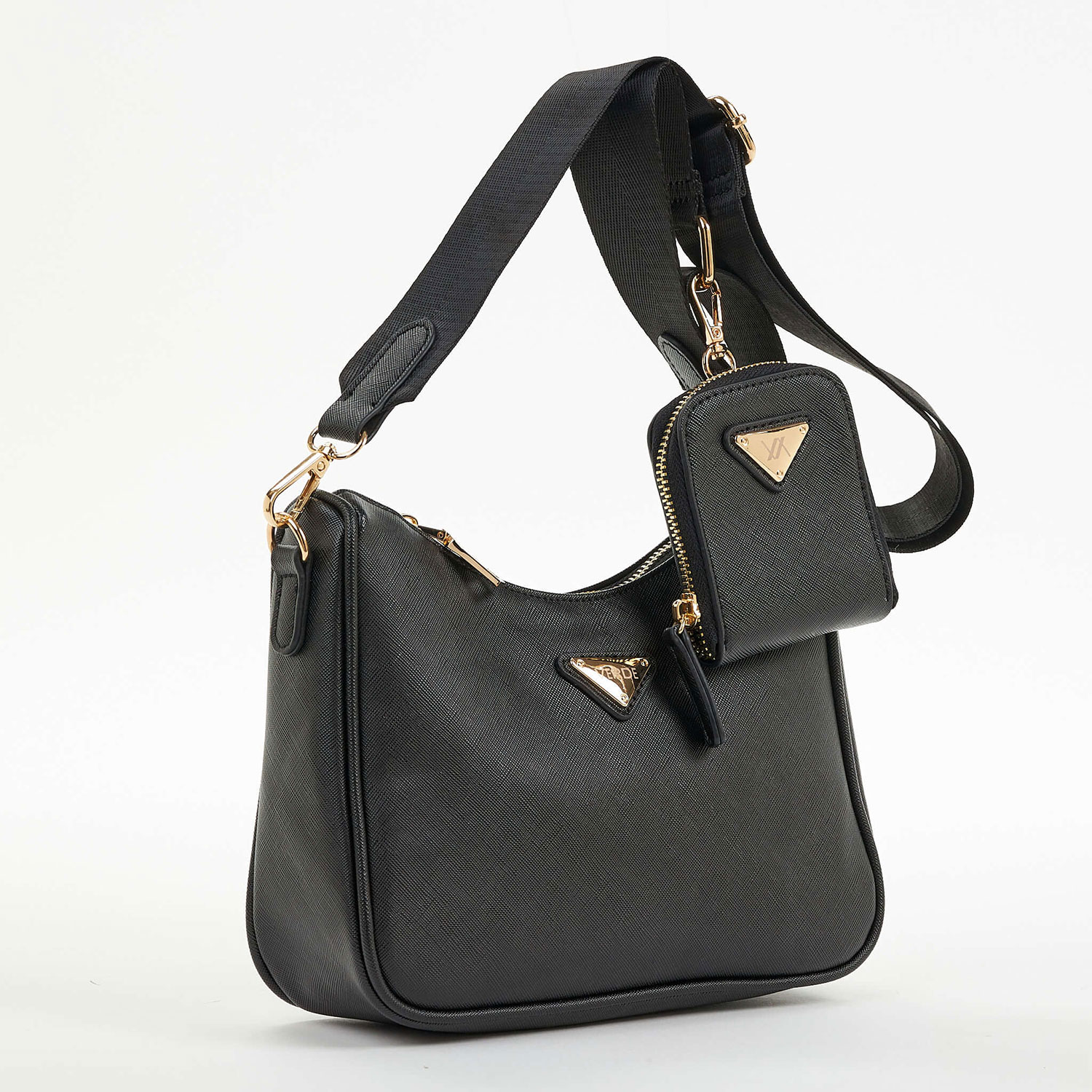 Verde Γυναικείο Τσαντάκι Αμπιγέ 01-1555 Μαύρο