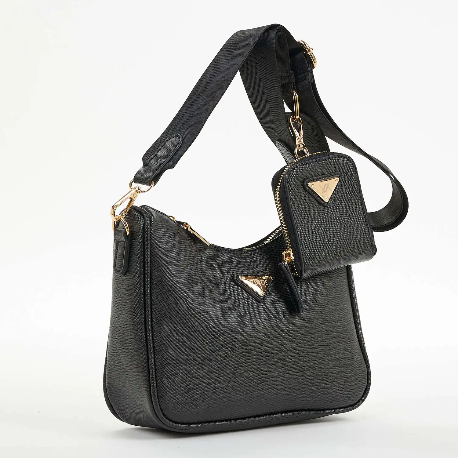 Verde Γυναικείο Τσαντάκι Αμπιγέ 01-1555 Μαύρο