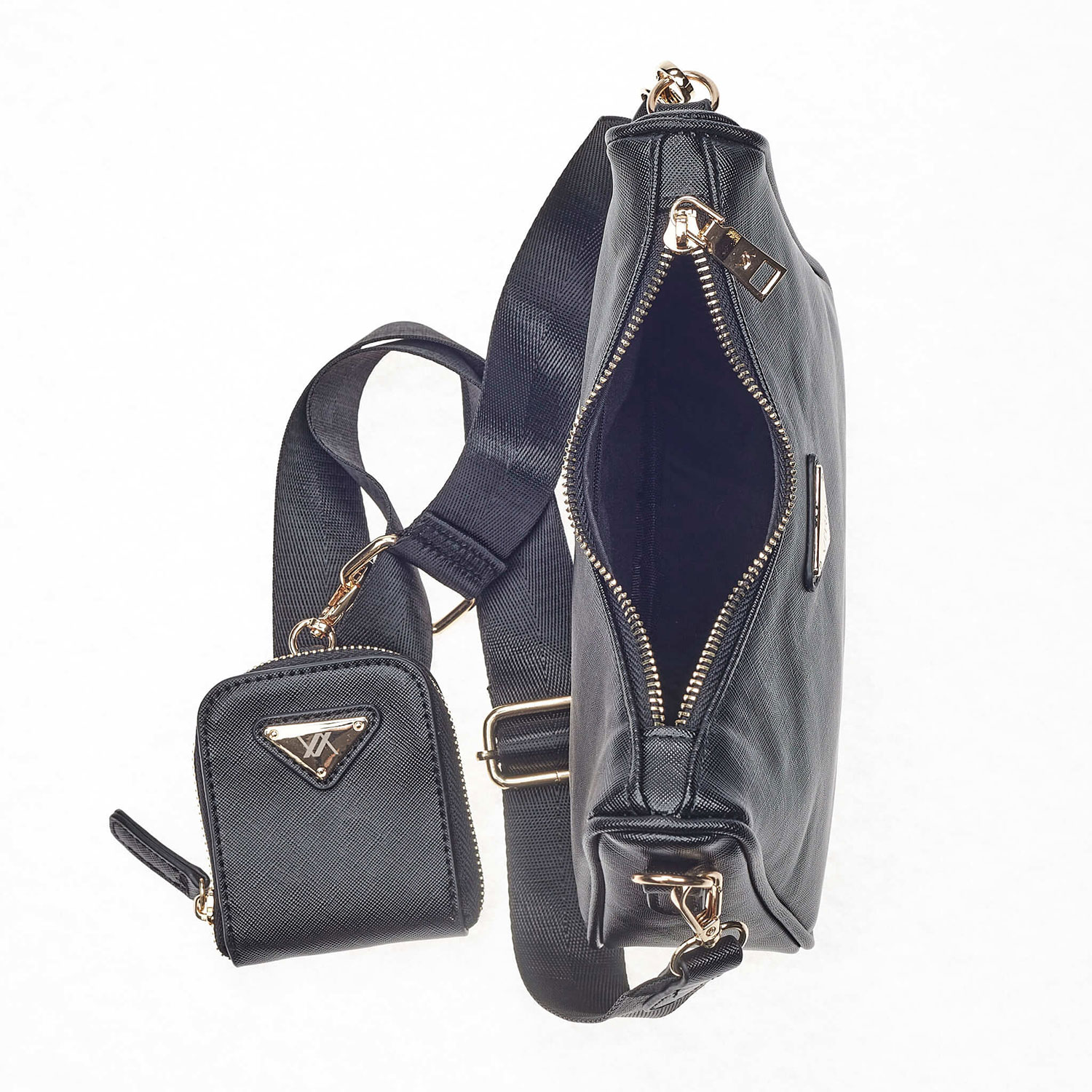 Verde Γυναικείο Τσαντάκι Αμπιγέ 01-1555 Μαύρο