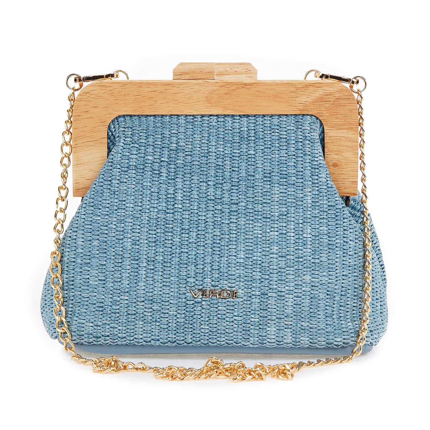 Verde Γυναικείο Τσαντακι Αμπιγέ 01-1577 Ψάθινο Μπλέ