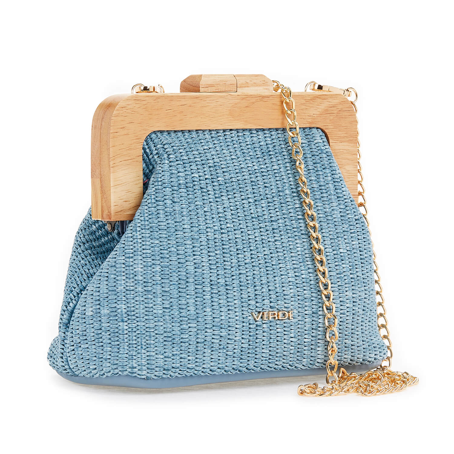 Verde Γυναικείο Τσαντακι Αμπιγέ 01-1577 Ψάθινο Μπλέ