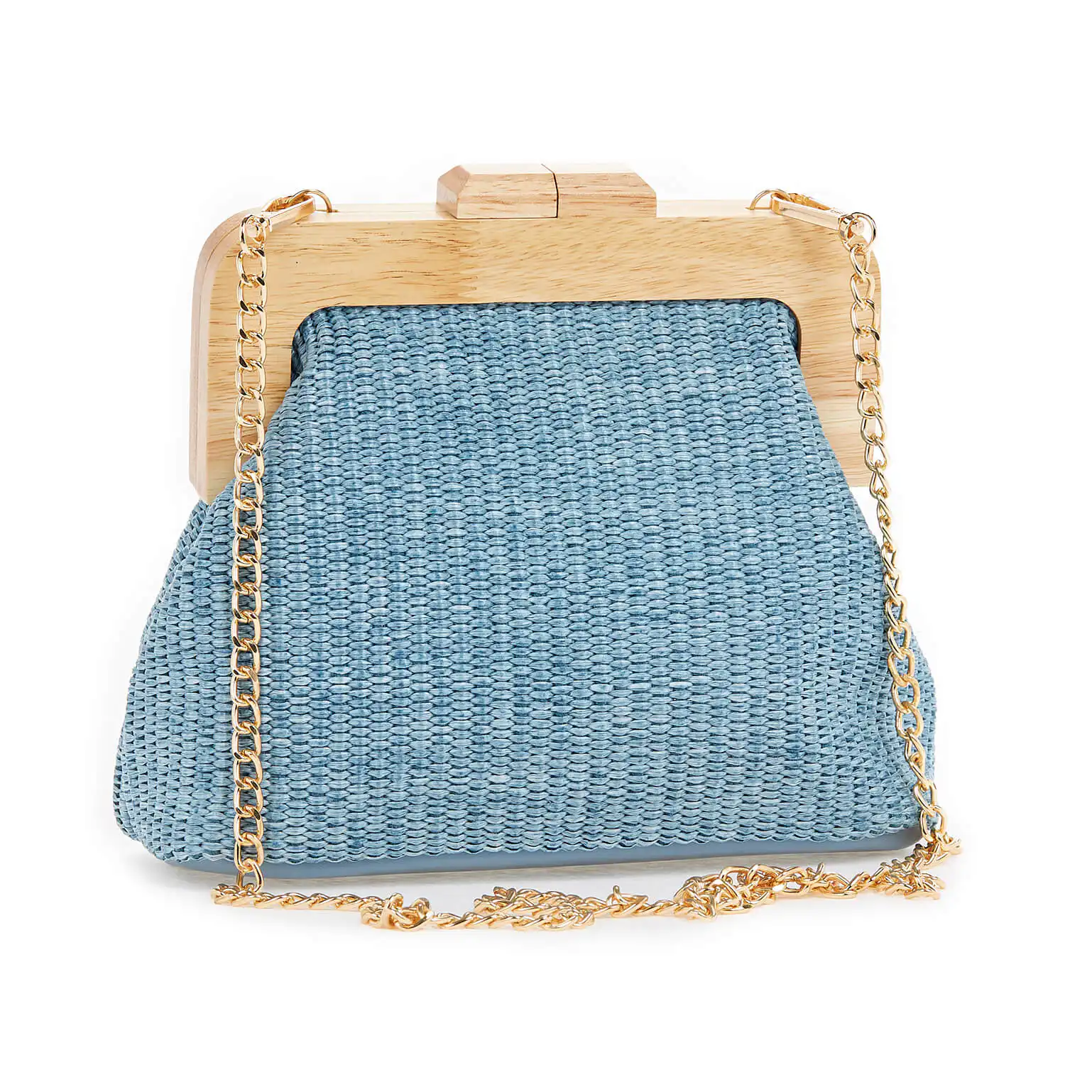 Verde Γυναικείο Τσαντακι Αμπιγέ 01-1577 Ψάθινο Μπλέ