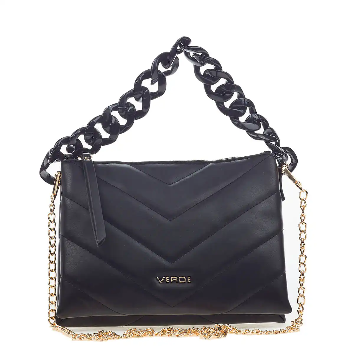 Verde Γυναικείο Τσαντακι Αμπιγέ 01-1586 Μαύρο