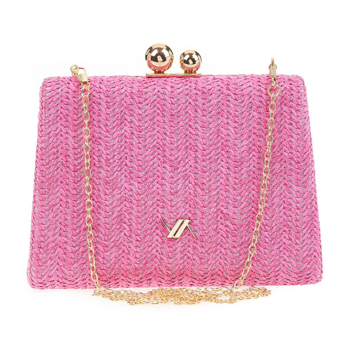 Verde Γυναικείο Τσαντακι Αμπιγέ 01-1624 Ψάθινο / Γκρί