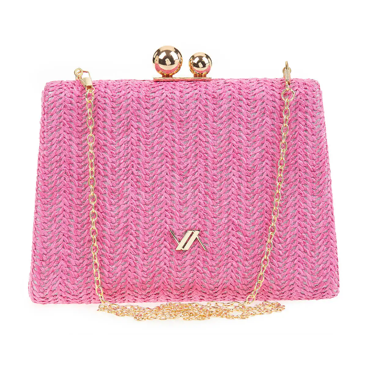 Verde Γυναικείο Τσαντακι Αμπιγέ 01-1624 Ψάθινο / Γκρί