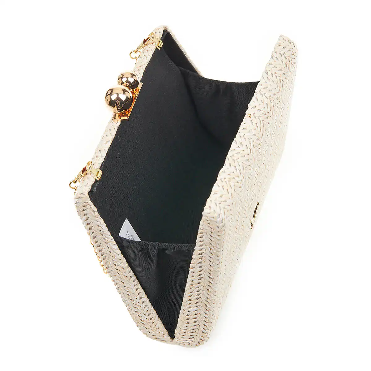 Verde Γυναικείο Τσαντακι Αμπιγέ 01-1624 Ψάθινο / Γκρί