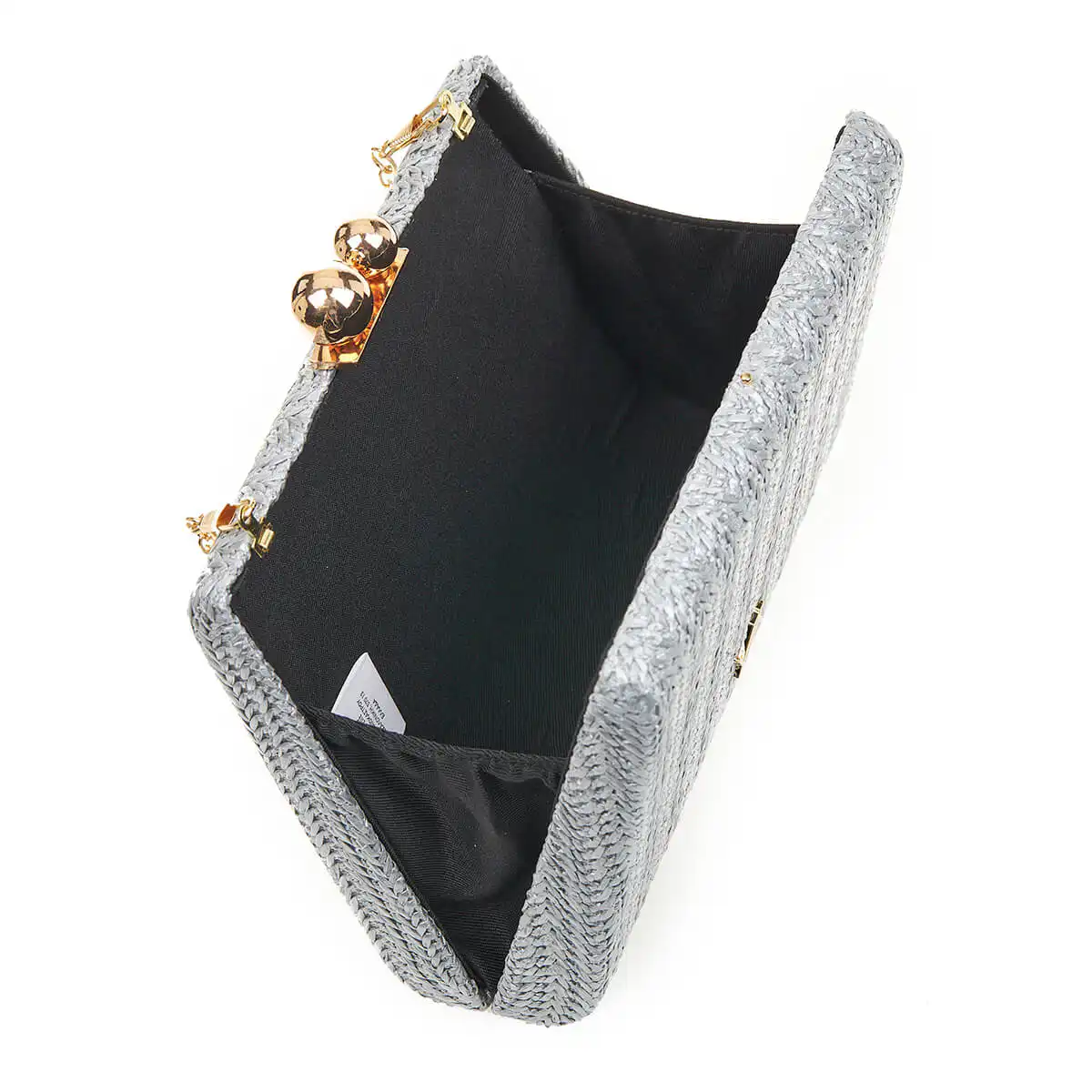 Verde Γυναικείο Τσαντακι Αμπιγέ 01-1624 Ψάθινο / Γκρί