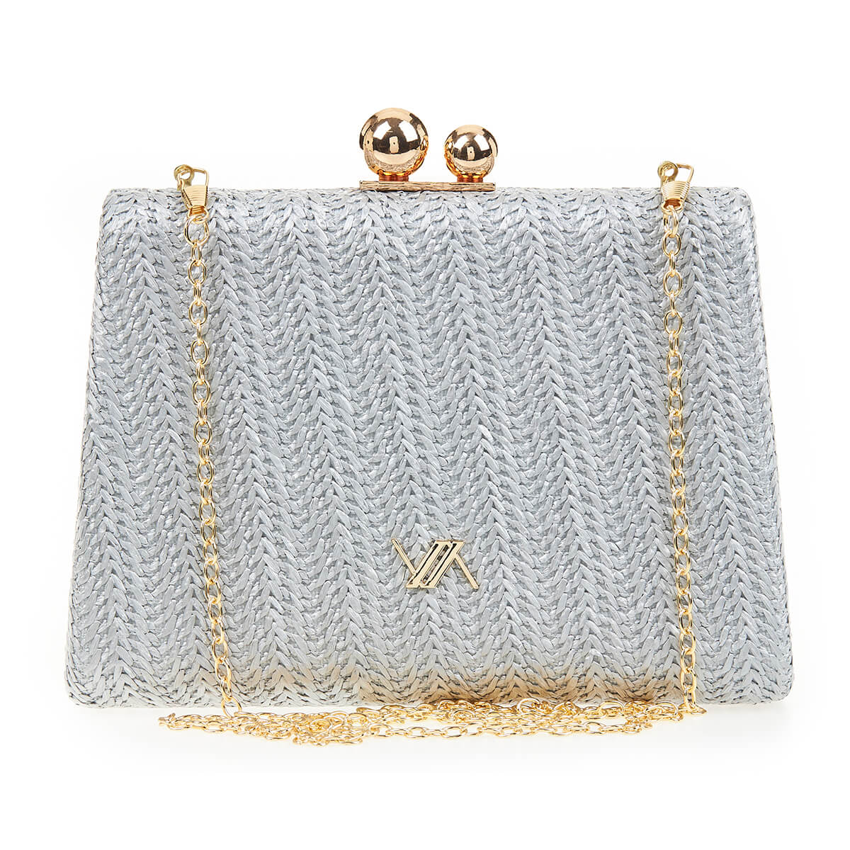 Verde Γυναικείο Τσαντακι Αμπιγέ 01-1624 Ψάθινο / Γκρί