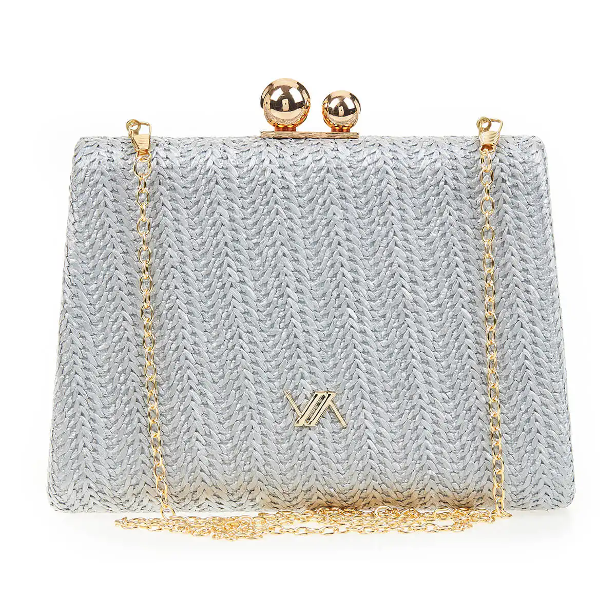 Verde Γυναικείο Τσαντακι Αμπιγέ 01-1624 Ψάθινο / Γκρί