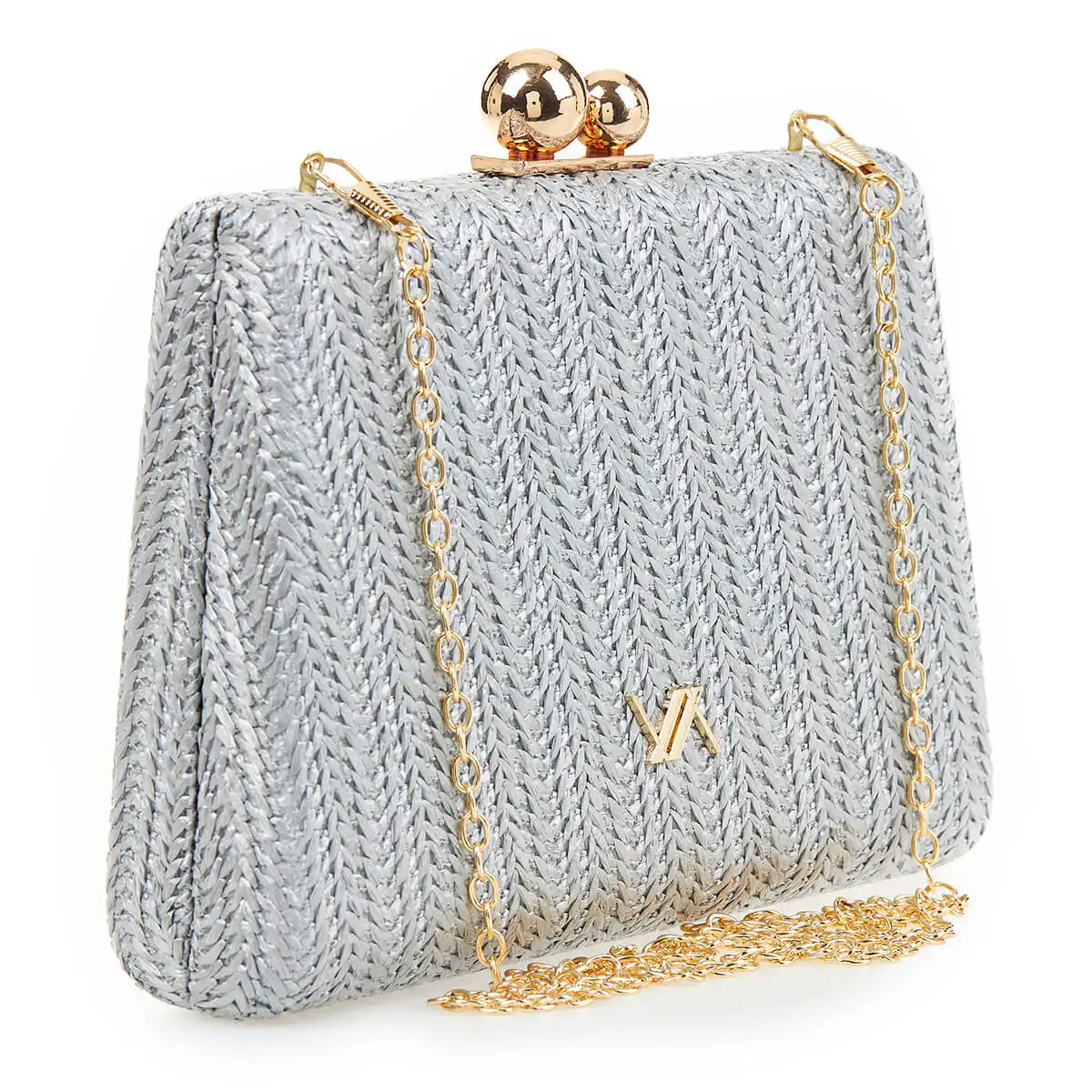 Verde Γυναικείο Τσαντακι Αμπιγέ 01-1624 Ψάθινο / Γκρί