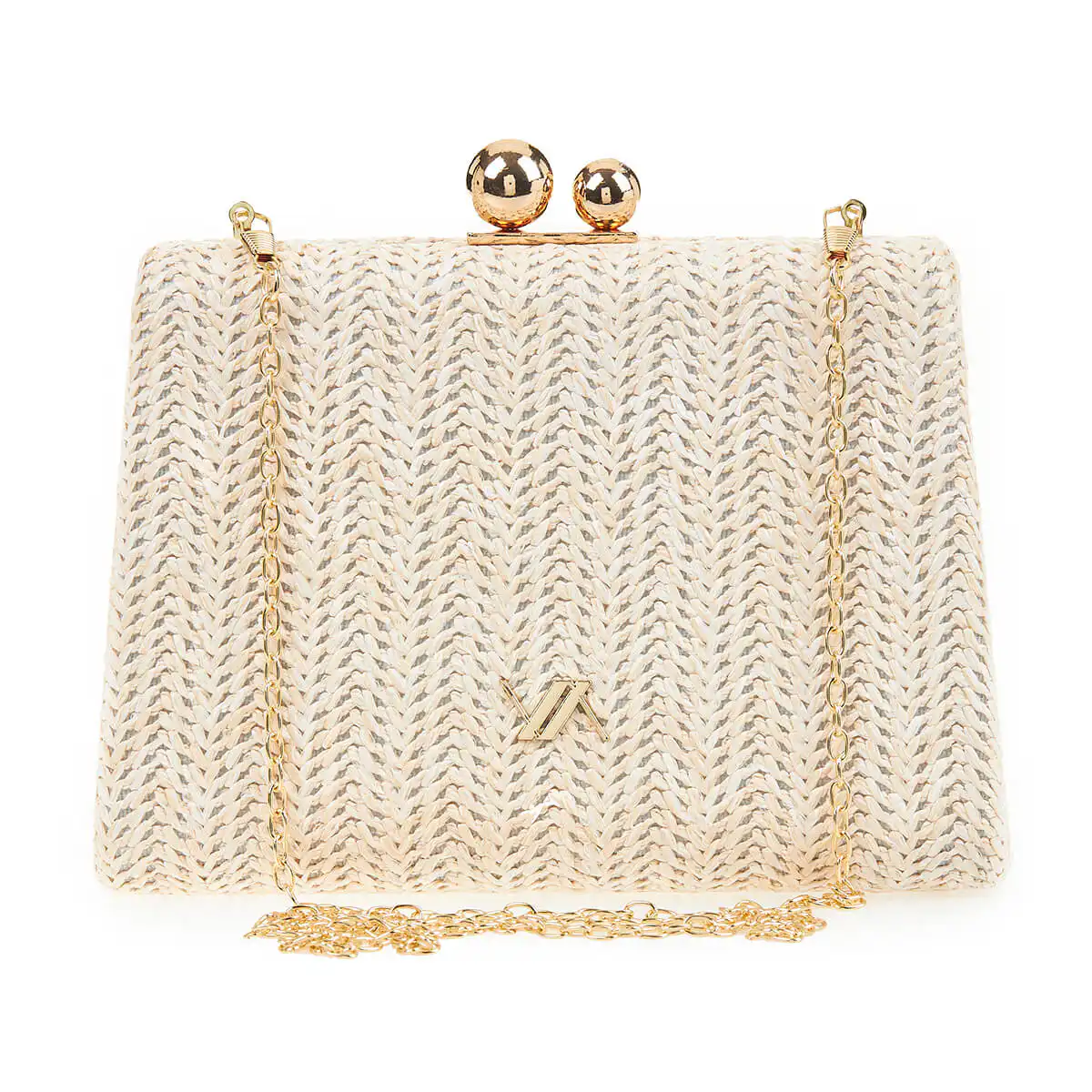 Verde Γυναικείο Τσαντακι Αμπιγέ 01-1624 Ψάθινο / Γκρί