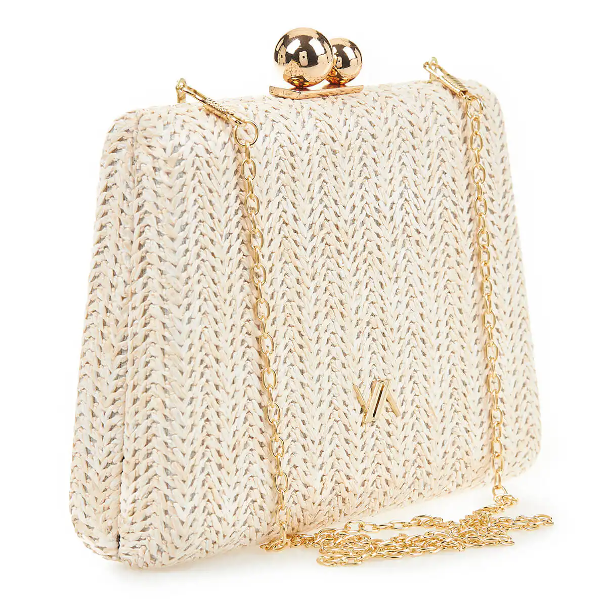 Verde Γυναικείο Τσαντακι Αμπιγέ 01-1624 Ψάθινο / Γκρί