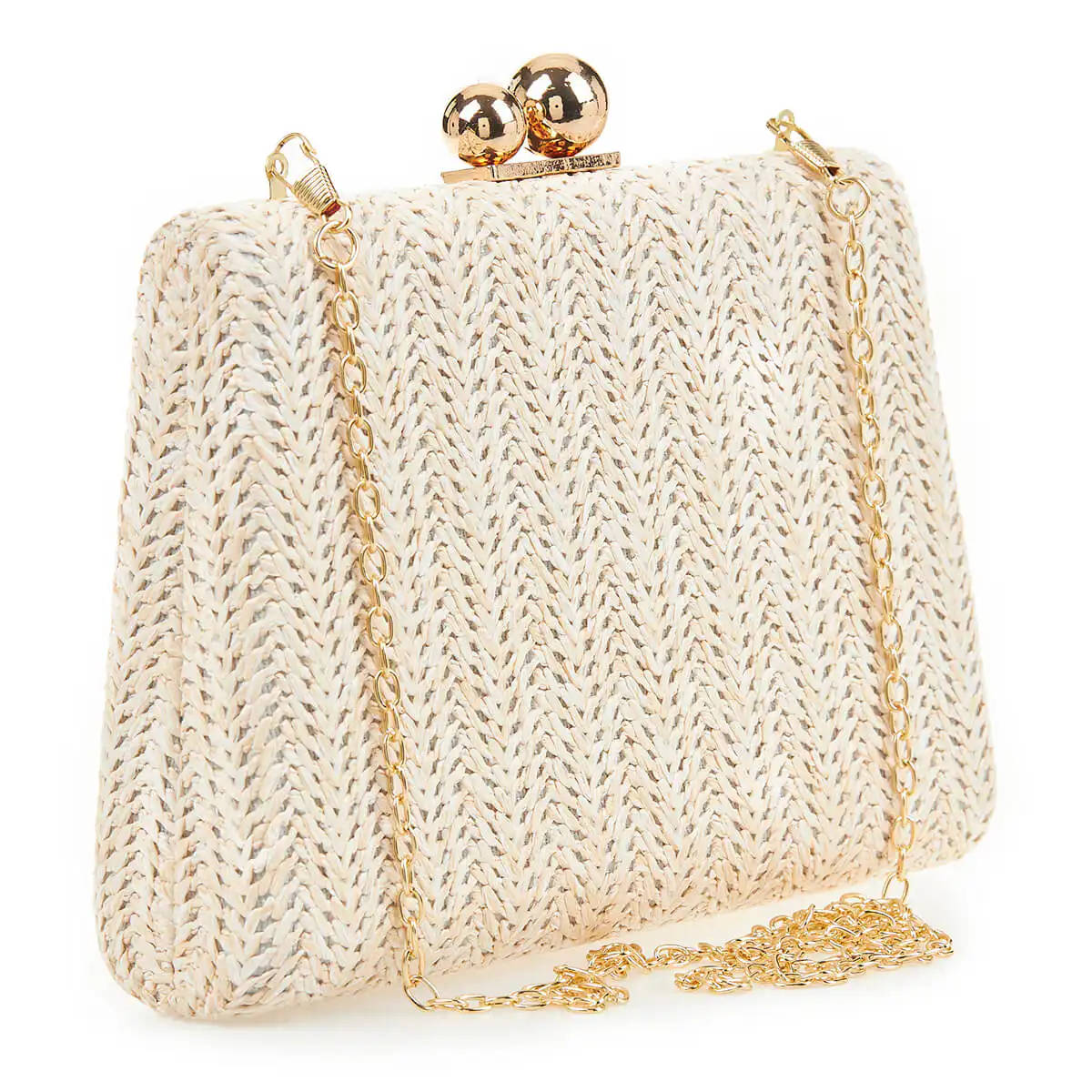 Verde Γυναικείο Τσαντακι Αμπιγέ 01-1624 Ψάθινο / Γκρί