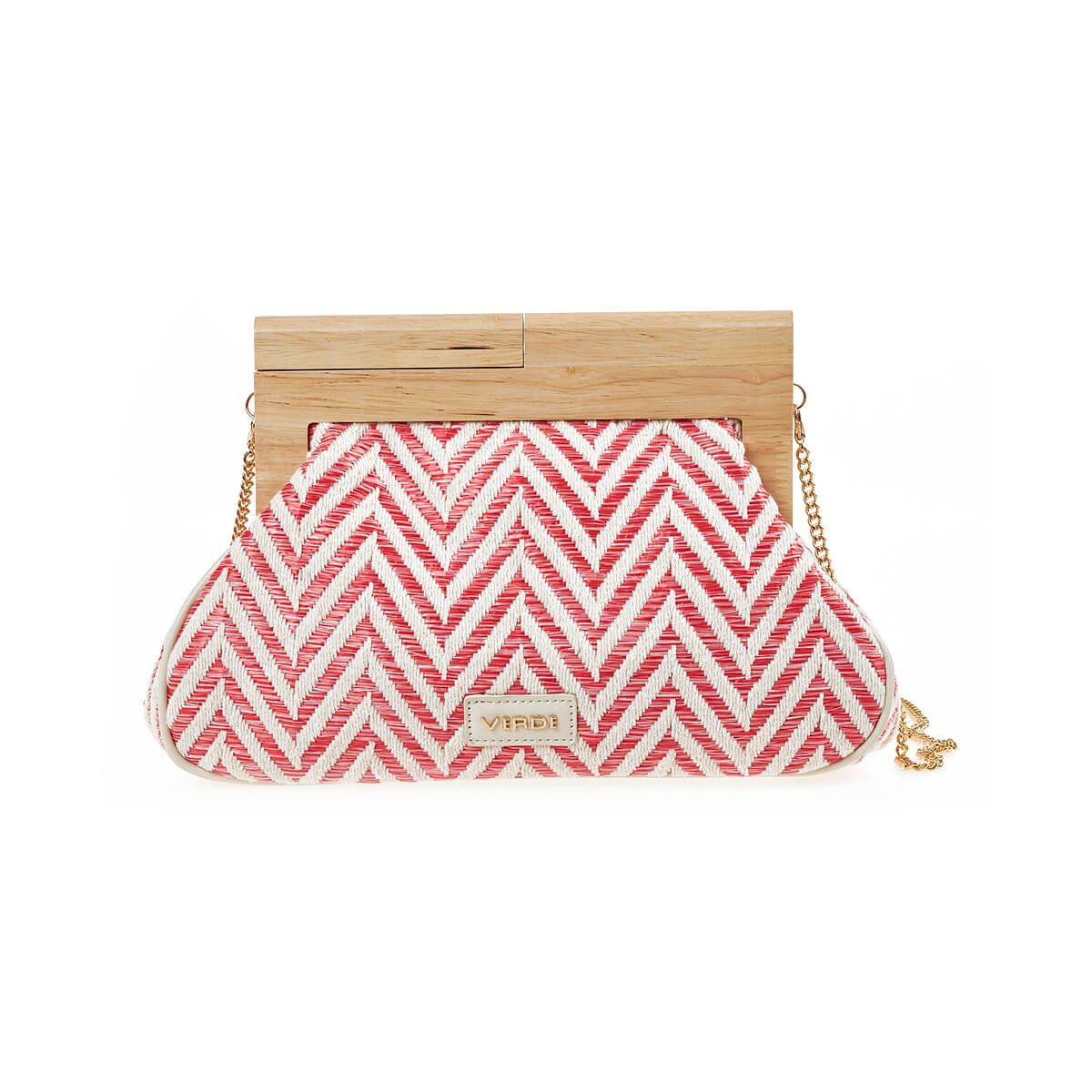 Verde Γυναικείο Αμπιγέ Τσαντάκι 01-1688 Ψάθινο Ροζ