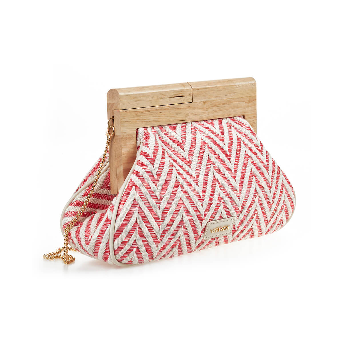 Verde Γυναικείο Αμπιγέ Τσαντάκι 01-1688 Ψάθινο Ροζ