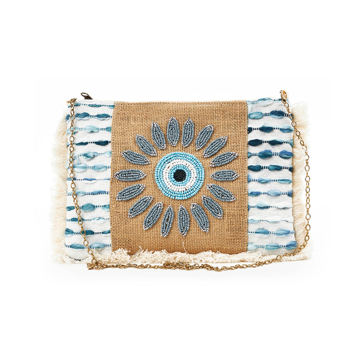 Verde Γυναικείο Αμπιγέ Τσαντάκι 01-1721 Ανοιχτό Μπλε