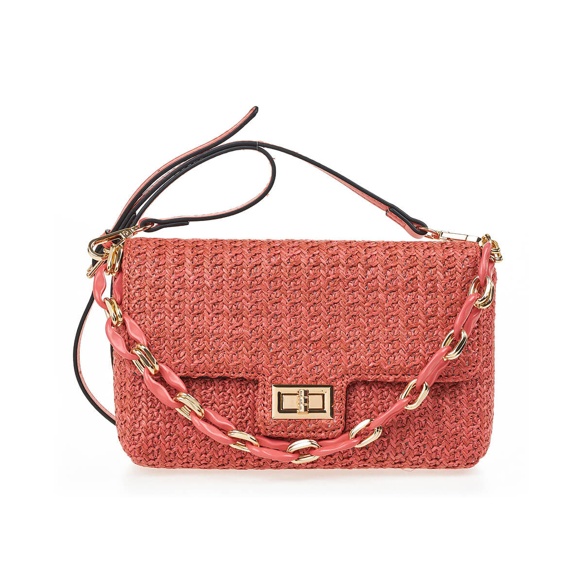 Verde Γυναικείο Αμπιγέ Τσαντάκι 01-1737 Ψάθινο Κοραλί