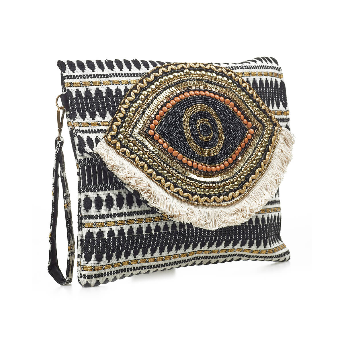 Verde Γυναικείο Αμπιγέ Τσαντάκι 01-1740 Βισκόζη Μαύρο