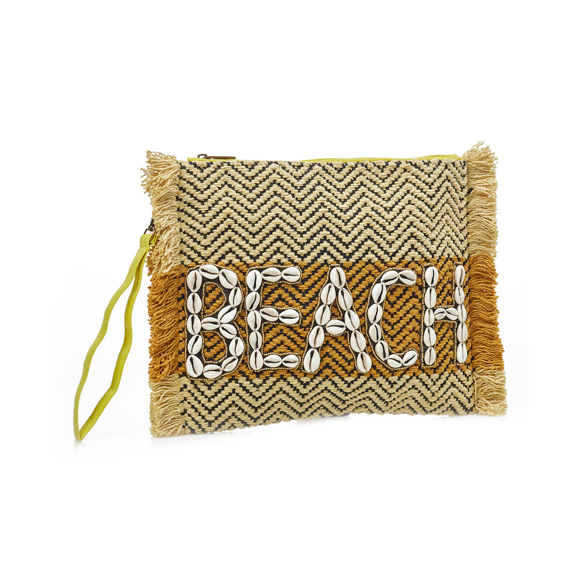 Verde Γυναικείο Αμπιγέ Τσαντάκι 01-1743 Βαμβακερό Κίτρινο