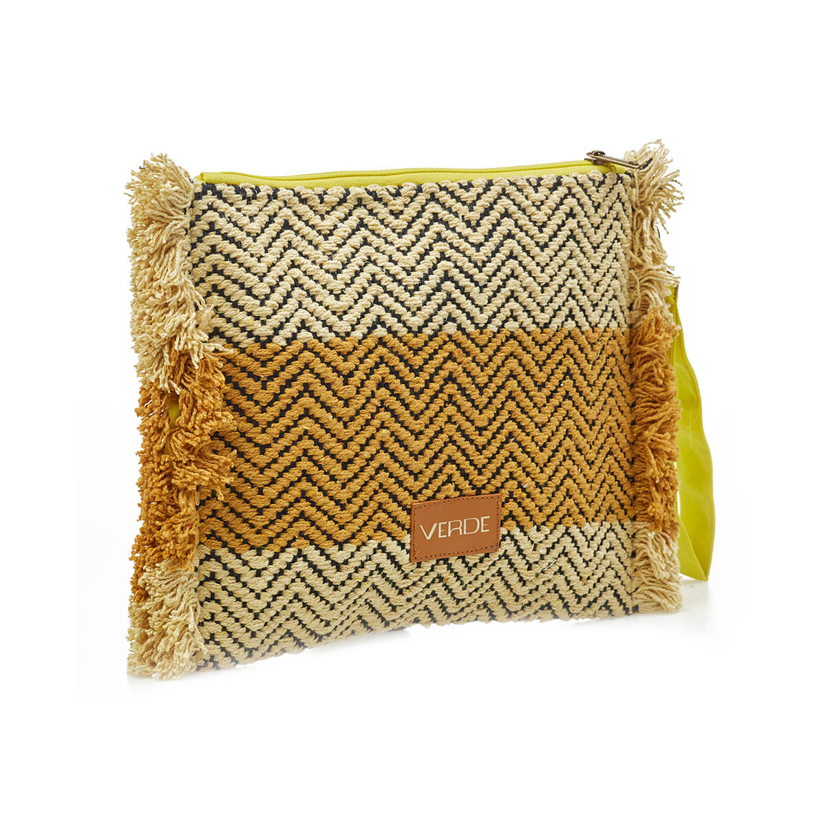 Verde Γυναικείο Αμπιγέ Τσαντάκι 01-1743 Βαμβακερό Κίτρινο