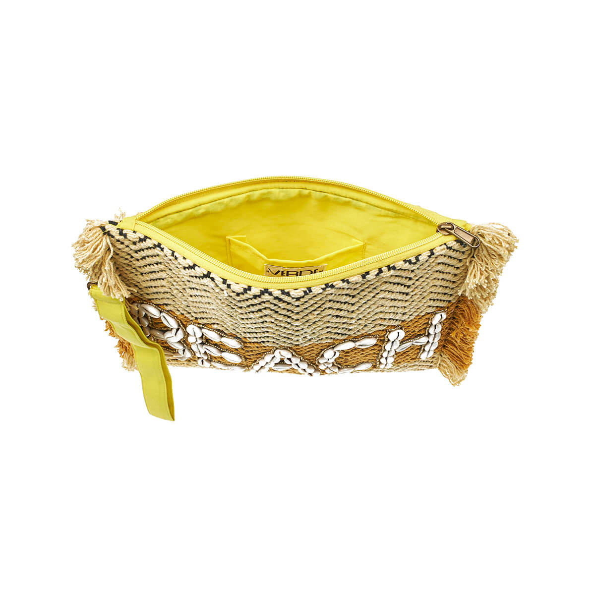 Verde Γυναικείο Αμπιγέ Τσαντάκι 01-1743 Βαμβακερό Κίτρινο