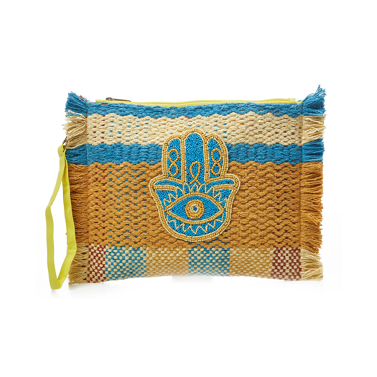 Verde Γυναικείο Αμπιγέ Τσαντάκι 01-1745 Βαμβακερό Κίτρινο