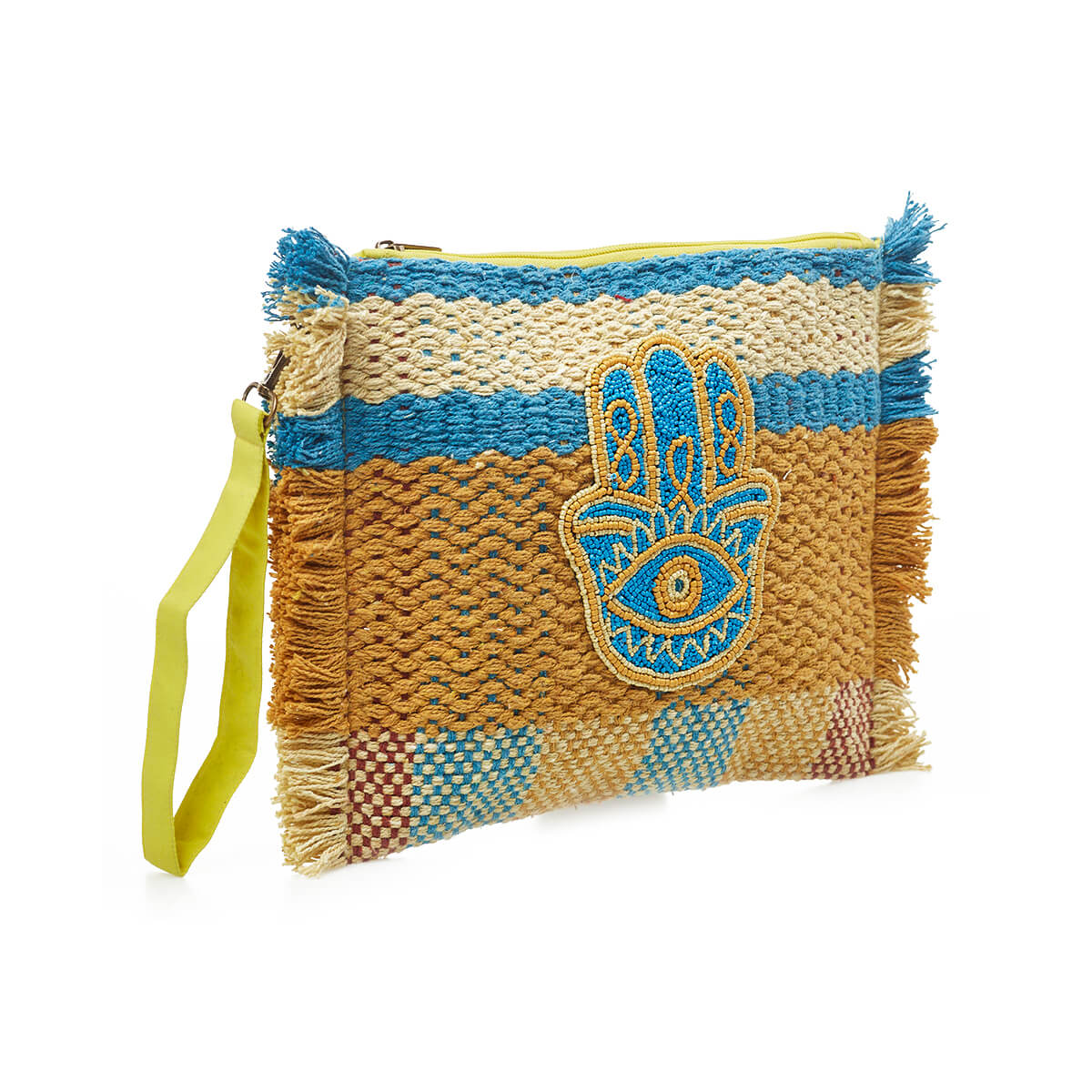 Verde Γυναικείο Αμπιγέ Τσαντάκι 01-1745 Βαμβακερό Κίτρινο