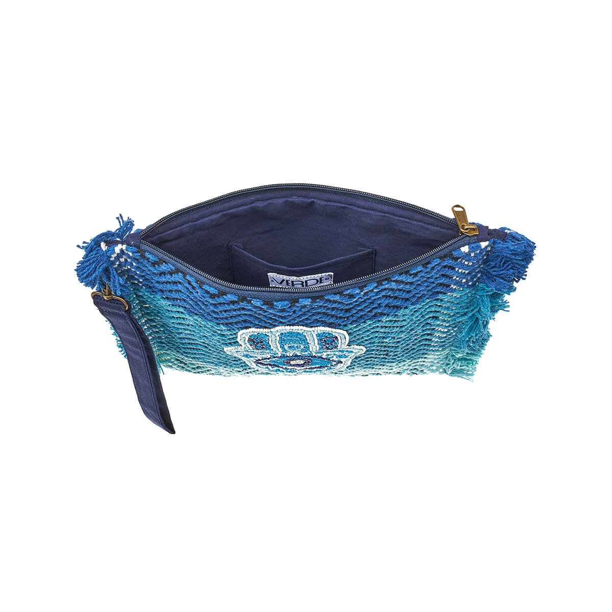 Verde Γυναικείο Αμπιγέ Τσαντάκι 01-1746 Βαμβακερό Μπλε