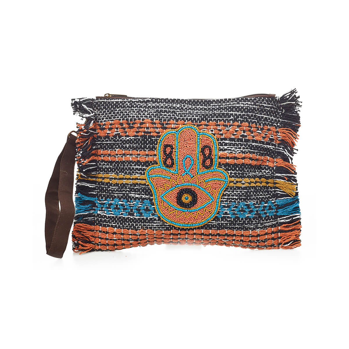 Verde Γυναικείο Αμπιγέ Τσαντάκι 01-1747 Βαμβακερό Μαύρο