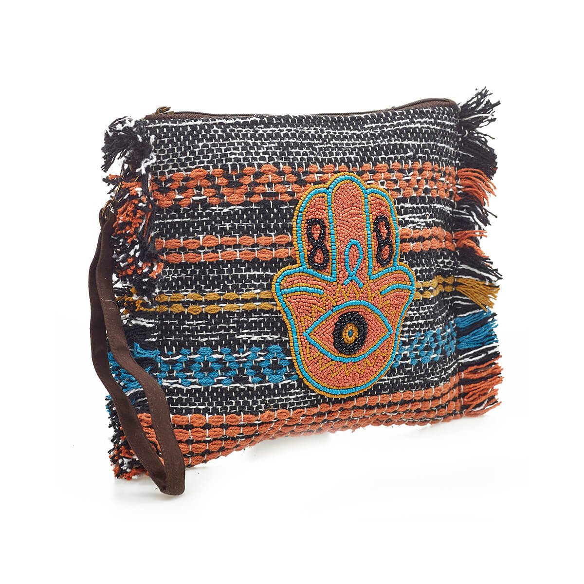 Verde Γυναικείο Αμπιγέ Τσαντάκι 01-1747 Βαμβακερό Μαύρο